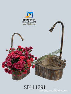 厂家直供家居装饰品 园艺花盆容器 木花盆 泥花盆