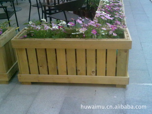 深圳防腐木花盆、防腐木花箱 花箱户外i
