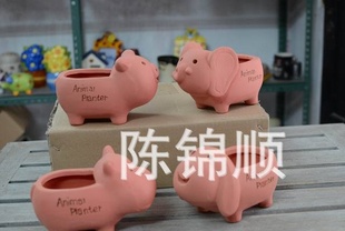 花园装饰、陶瓷花器批发、卡通动物花盆工艺品 多款混装 大号2204
