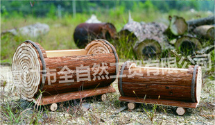 热销公园绿化创意树年轮火车杉木木花盆园艺花盆批发 10B103