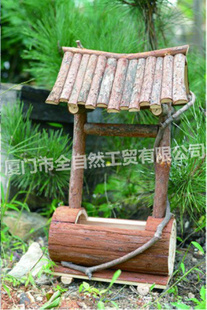 创意田园复古小牌坊花盆 家庭园艺青藤缠绕落地杉木木花盆10B135
