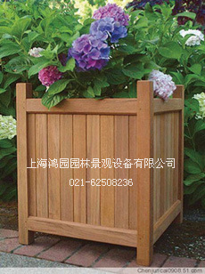 【厂家直销】防腐木公园花箱 木质*品花盆TB-117