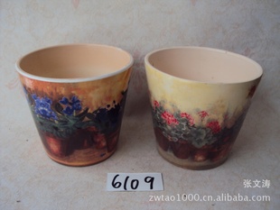 外贸陶瓷树脂工艺品批发 【园艺花盆B(6109)摆饰】 亮点