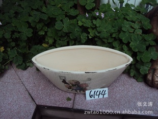 外贸陶瓷树脂工艺品批发 【仿搪瓷 条形花盆(6144)摆饰】 亮点