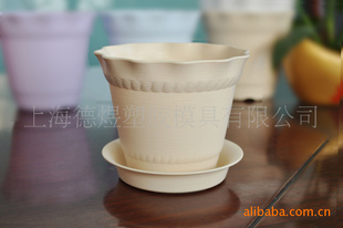 维罗纳品牌 圆形杏色花盆塑料花盆 塑料花盆容器 盆托 塑料花盆