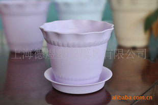 维罗纳品牌 紫色圆形塑料花盆容器 花盆花盆 盆托一体 塑料花盆