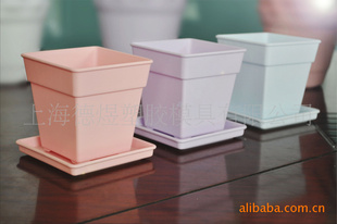 维罗纳品牌 方形塑料花盆 盆托一体 园艺花盆 盆栽花盆 室内花盆