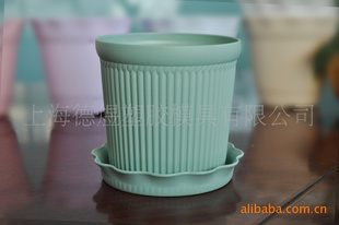 维罗纳品牌 浅绿色圆形塑料花盆 迷你塑料花盆批发 高档塑料花盆