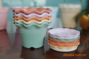 维罗纳品牌 圆形塑料花盆配盆托两用 花盆容器 园艺塑料花盆