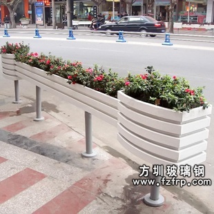 街道隔离带市政花盆批发 户外玻璃钢花盆厂家批发 HP050