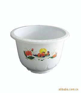 月亮边花盆 印花 彩陶塑料花盆 系列