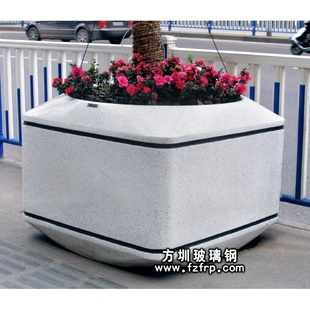 仿麻石街道市政花盆 方形玻璃钢花盆批发 HP016