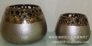 潮州瓷厂专业生产加工各式电镀陶瓷花盆,陶瓷花瓶,陶瓷花插
