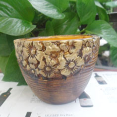 批发室内小盆栽陶瓷小花盆仿古碎花盆