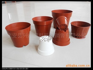 红色网底直边塑料花盆AB160*140