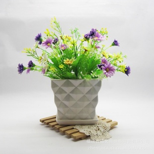 陶瓷花盆 简约正方形花器 花盆 家居花盆系列 AF024