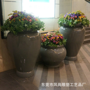 玻璃钢景观组合花盆 商场花盆 酒店花盆 仿盗花盆