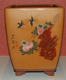 高档宜兴紫砂花盆/兰花盆/千筒/吴奎-小福中