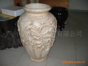 厂家艺术砂岩花盆、雕花砂岩花盆、市政景观花盆、插花花盆