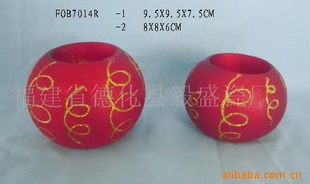 红陶烛台 花盆 工艺品 圣诞节用品