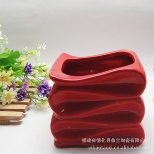 ZAKKA外贸花盆 方形条纹花盆 创意陶瓷花盆盆栽FB010批发