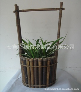 安吉专业生产订做各种款式天然竹花盆