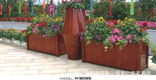 防腐木花园道路大花盆花箱 户外花箱直接放土种植槽实木花箱