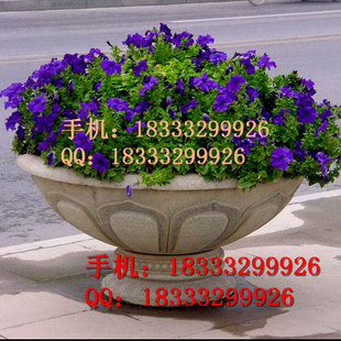 大理石花钵 汉白玉花钵 黄锈石花盆 黄砂岩花盆 花钵加工