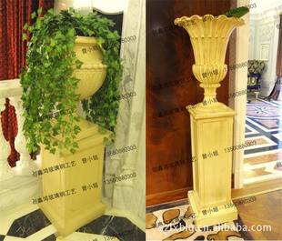 玻璃钢花盆,大型花瓶,黄色花盆,花钵仿陶瓷花盆