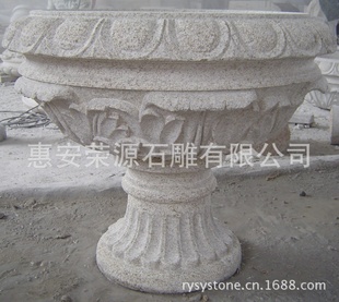 石雕工艺品厂家专业加工精品石艺石花盆 花钵雕刻HP0066~0068