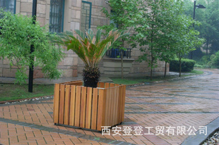 园林精品花盆 美化城市*选木质花盆 落地式实木防腐花盆