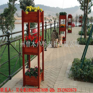 园林工程景区环保绿化花架 可定做花盆户外花槽防腐木组合花箱