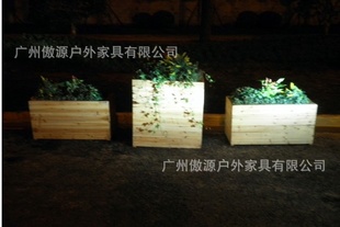 热销产品 实木花盆 道路阻隔花箱 组合花坛 木制花箱 防腐木花箱