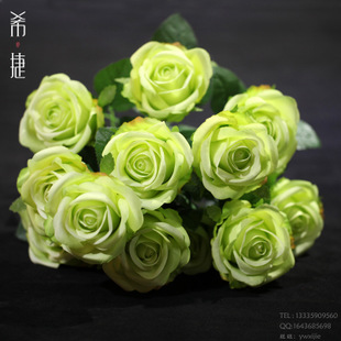 贝卡拉玫瑰把束 义乌仿真花装饰自产自销 人造花高档绢花正品保证