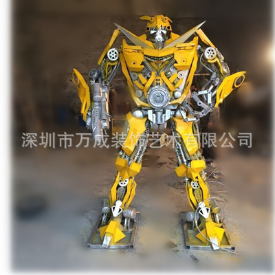 变形精钢大黄蜂雕塑,变形精钢4*新款擎天柱雕塑,机器人造型