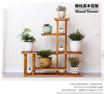 实木多层置物架 新款多层阳台客厅花架 厂家直销创意防腐置物架