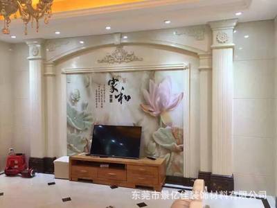 通体岗石罗马柱背景墙仿大理石方柱圆柱半圆柱高档欧式背景
