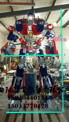 玻璃钢雕塑变形金刚卡通造型擎天柱大型卡通商场门口迎宾招财卡通