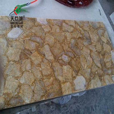 佛山天石城半宝石板材 鹅卵石透光板 珊瑚石 菊花石