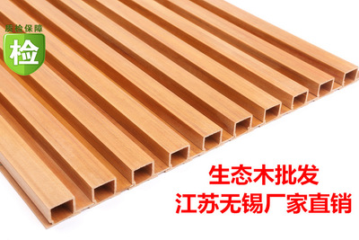 厂家直销生态木防火墙板 木塑背景墙50长城板绿可木防火墙板