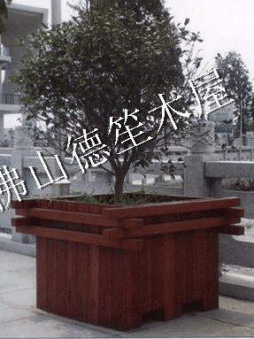 厂家优质道路木花箱户外园艺碳化防腐木塑木 仿古凉亭栈道木屋