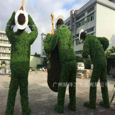 绿沣仿真绿雕 音乐家人物造型 仿真植物雕塑 公园景区绿雕工艺品