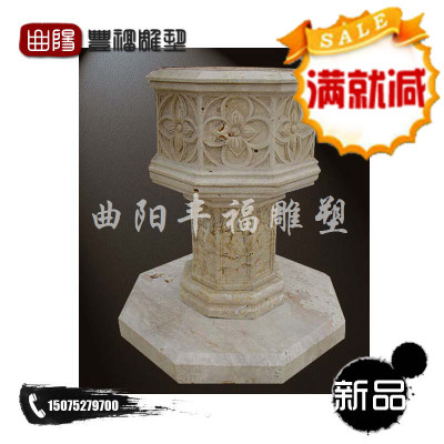 新品 大理石雕塑 石料盆景 花盆花钵 广场 园林 室内摆件FFHP-032