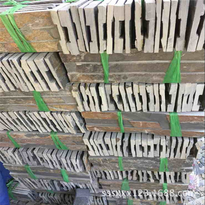 天然青锈色开嘈文化石板材 别墅干挂外墙文化砖园林艺术石材装饰