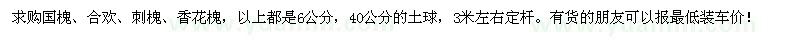 求购国槐、合欢、刺槐、香花槐