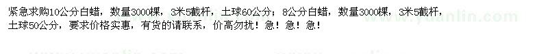 求购8、10公分白蜡各3000棵