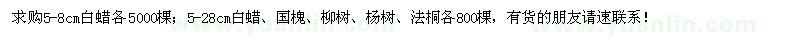 求购白蜡、国槐、柳树、杨树、法桐