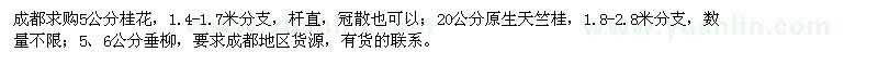 求购桂花、原生天竺桂、垂柳