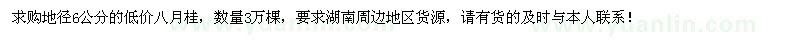 求购地径6公分低价八月桂3万棵