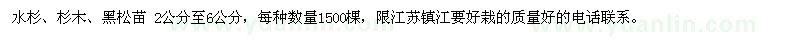 求购水杉、杉木、黑松苗